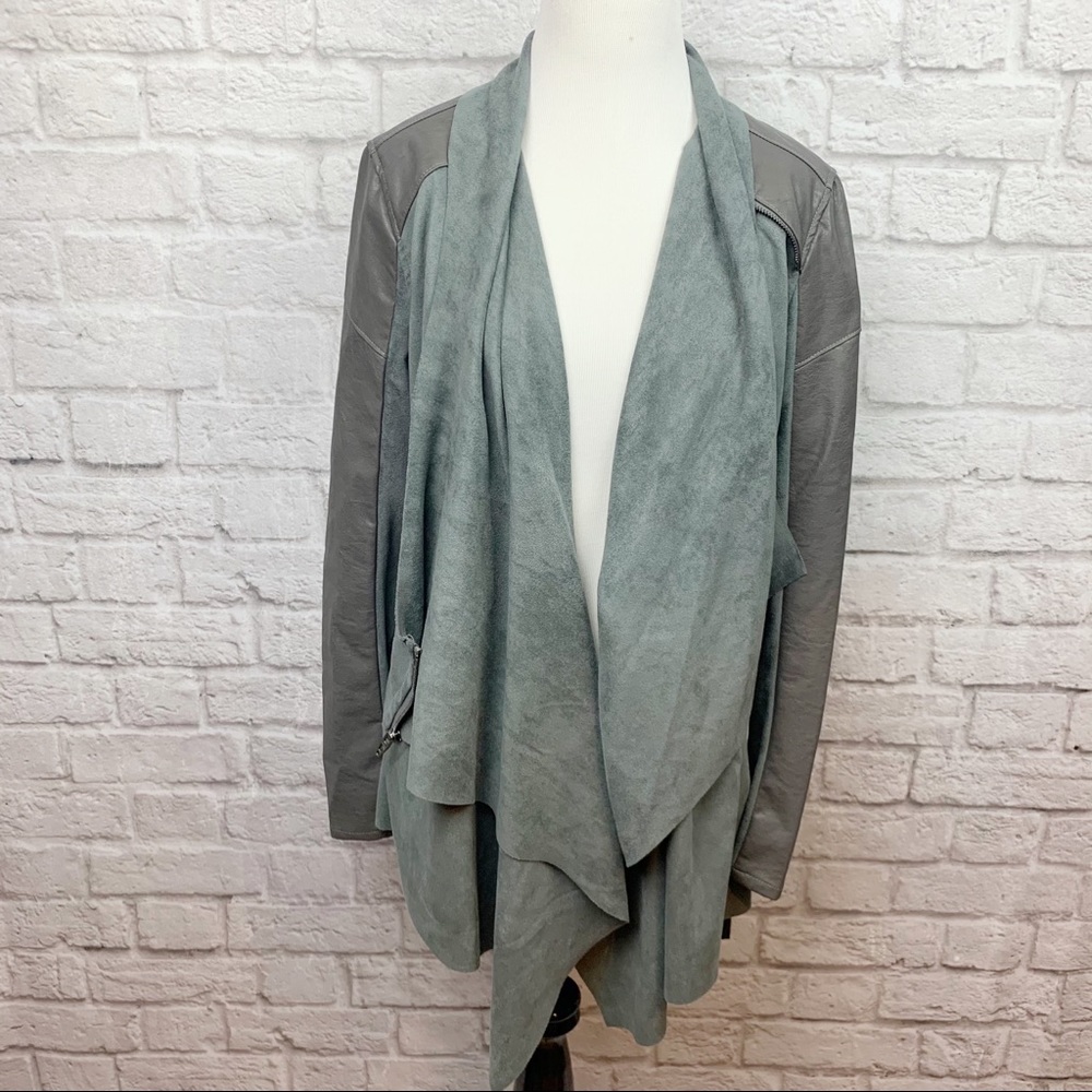 NWT BLANKNYC Draped Faux Suede Faux Leather Jacket